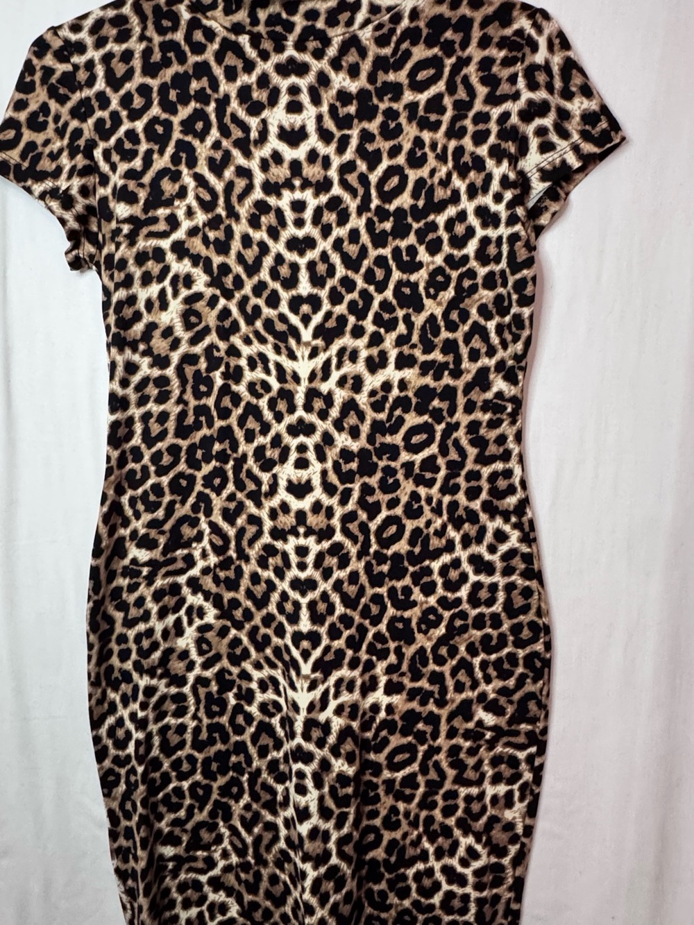 Absolutely Leopard Print Mini Dress - Black & Tan